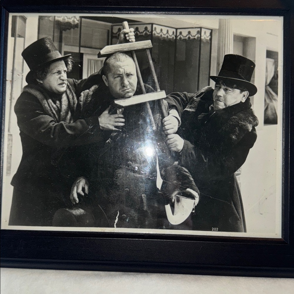 Vintage Three Stooges "Head Clamp" 10x12 Framed Movie Still Photo